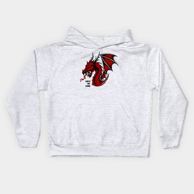 Fiery Red dragon Kids Hoodie by Right-Fit27